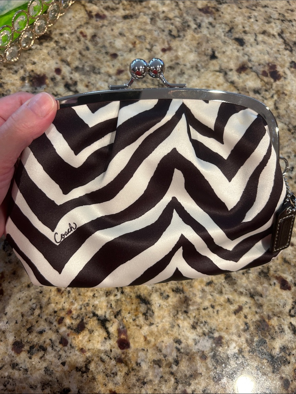 Coach Zebra Print Kiss-Lock clutch - Picture 7 of 7